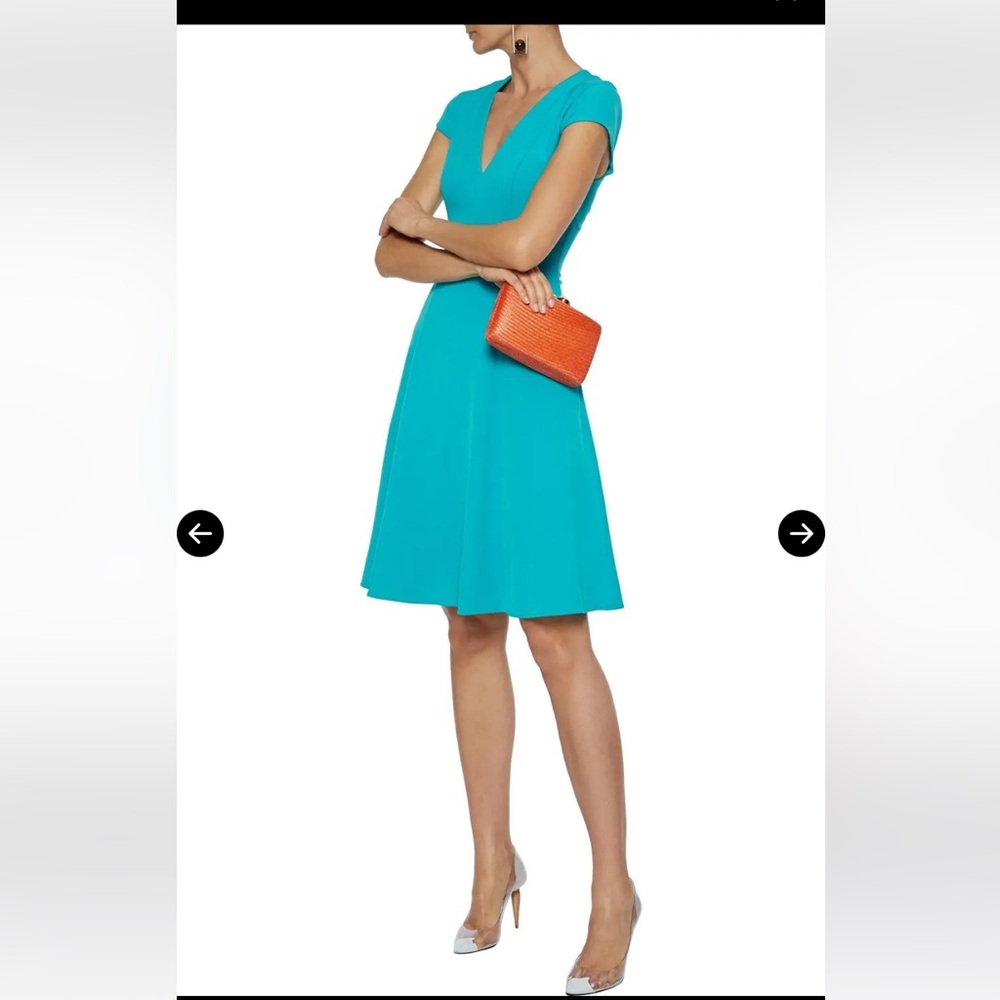 Black Halo Kayley fit and flare dress teal dress 0